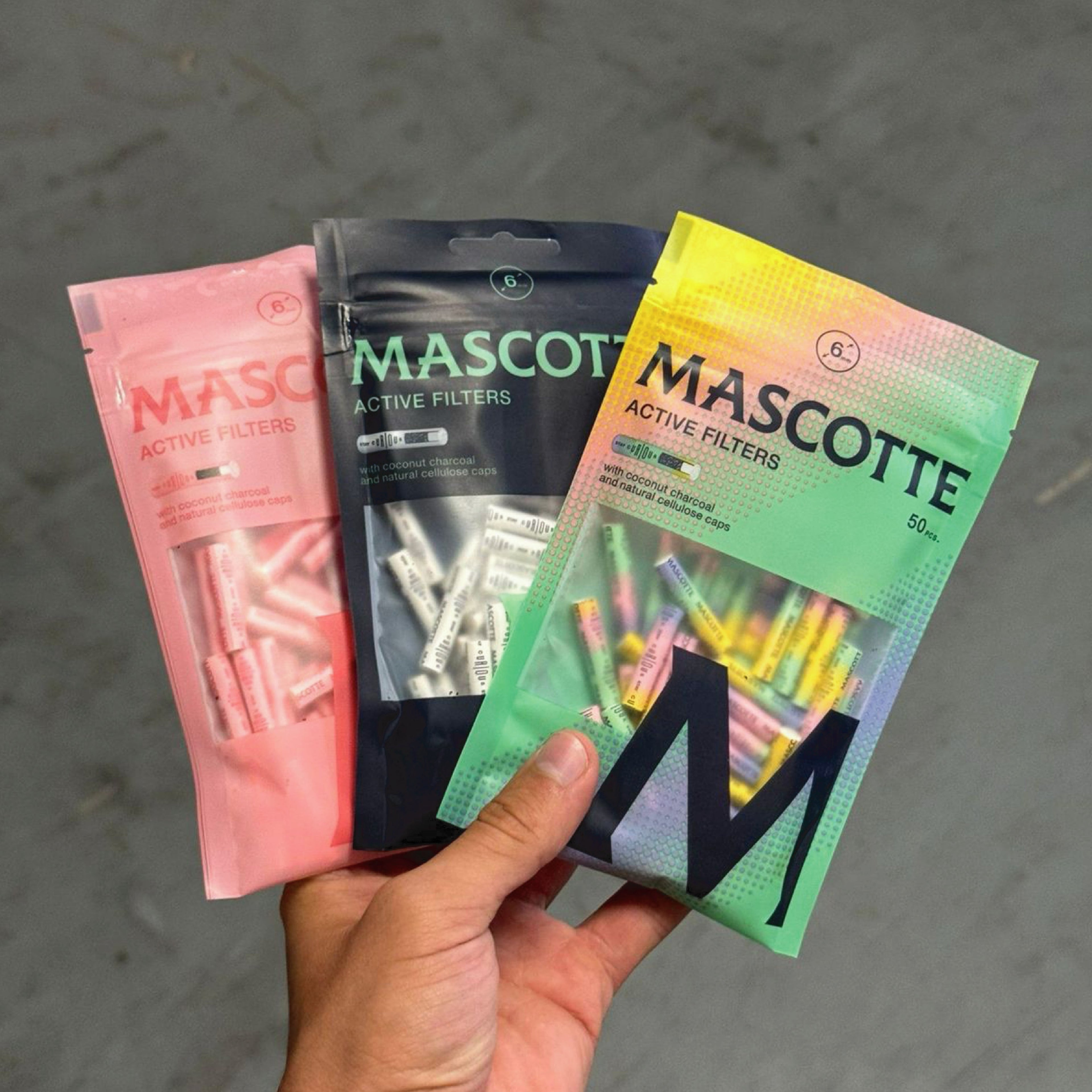 FILTRY UHLÍKOVÉ RAINBOW SLIM - BALENÍ 50 KS