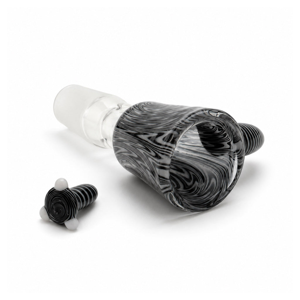 HASHBA SKLENĚNÝ KOTLÍK BLACK SPIRAL 18 MM