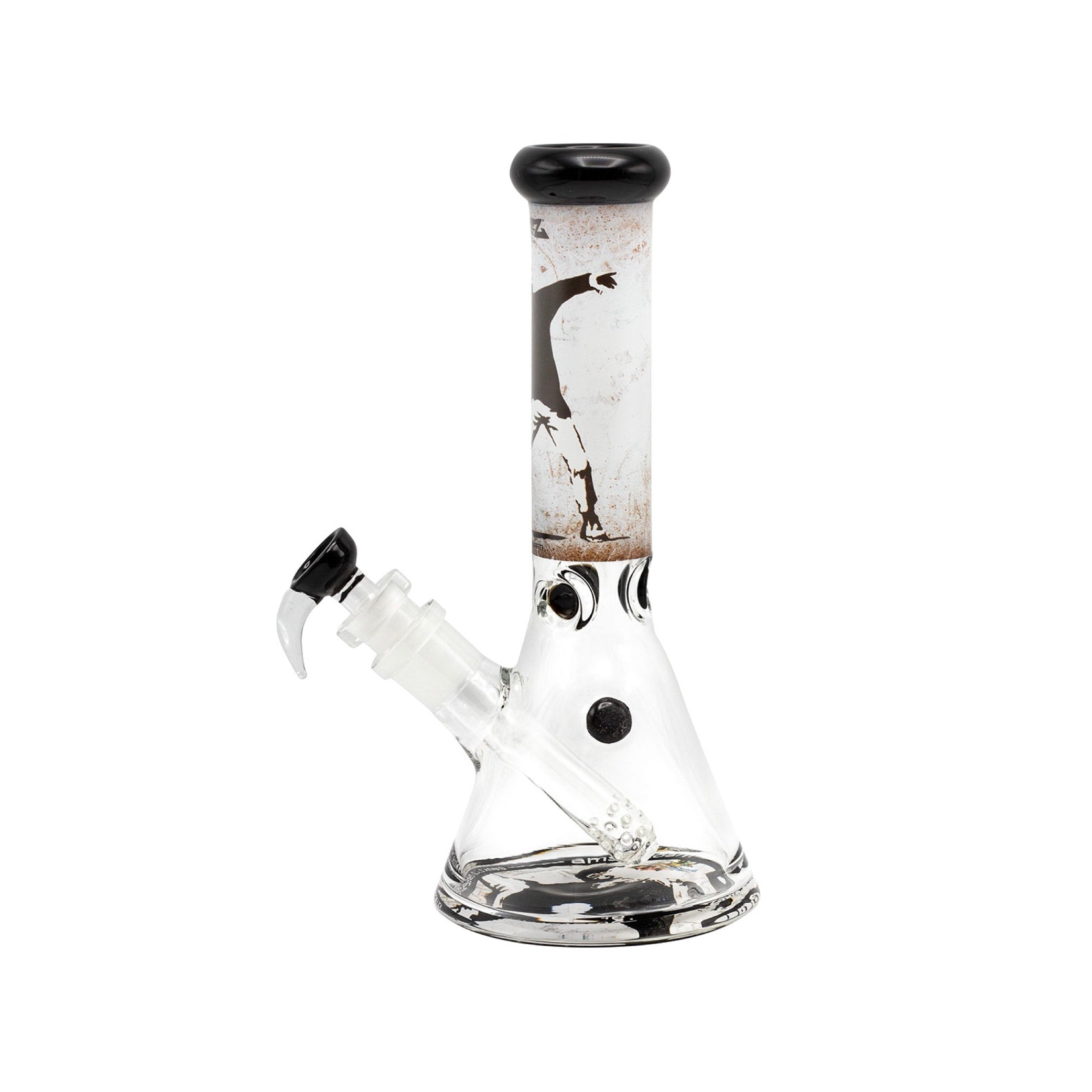 SKLENĚNÝ BONG BANKSY'S GRAFFITI FLOWER THROWER 35 CM