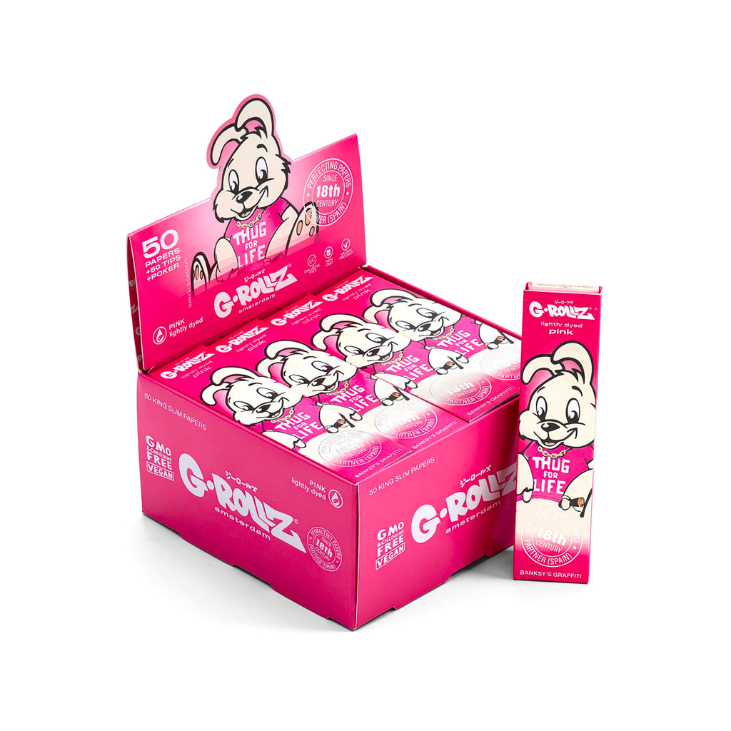 PAPÍRKY + FILTRY THUG FOR LIFE PINK KING SIZE SLIM