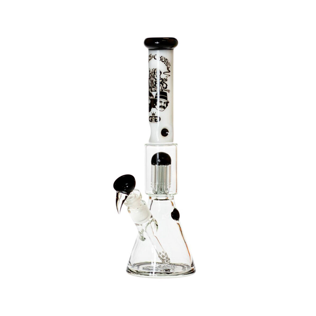 SKLENĚNÝ BONG CHEECH & CHONG SMOKING BROTHERS WHITE 35 CM